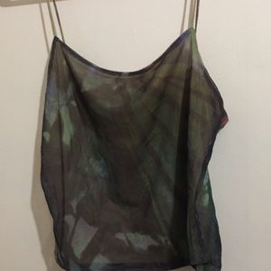 Sheer Anne Klein abstract crop top